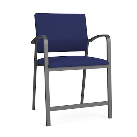 Newport Wide Hip Chair Metal Frame, Charcoal, OH Cobalt Upholstery